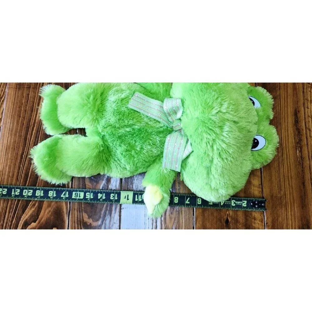 Hug & Luv Plush Frog with bow ribbon 18in soft very huggable